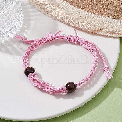 Adjustable Braided Waxed Cotton Macrame Pouch Bracelet Making&nbsp;BJEW-JB09698-05-1