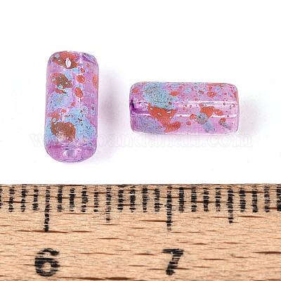 Picasso Transparent Glass Bugle Beads&nbsp;SEED-N010-02B-1