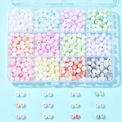 12 Colors Opaque Acrylic Beads&nbsp;OACR-FS0001-70-1
