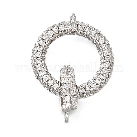 Brass Cubic Zirconia Fold Over Clasps KK-Q048-11P-1