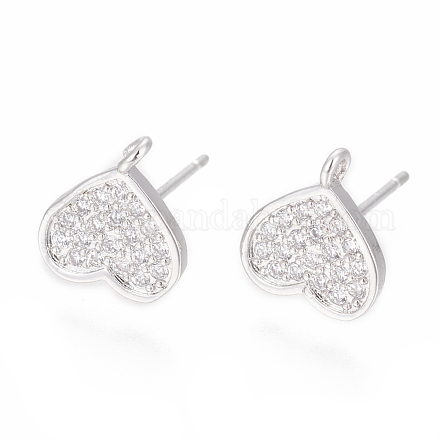 Brass Stud Earring Findings&nbsp;ZIRC-O034-20P-1