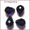 Imitation Austrian Crystal Beads, Grade AAA, K9 Glass, Faceted, Drop, Indigo, 10x12mm, Hole: 0.9~1.5mm