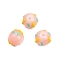 Baking Paint Glass Enamel Beads, Hand Painted Beads, Round, Light Salmon, 9.5x11mm, Hole: 1.2mm