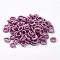 Polyester Weave Beads, Ring, Flamingo, 6x2mm, Hole: 3mm, about 200pcs/bag