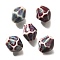 Vintage Style Glazed Ceramic Porcelain Beads, Faceted Bicone, Dark Red, 11.5x10mm, Hole: 2mm