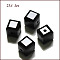 K9 Glass, Imitation Austrian Crystal Beads, Grade AAA, Faceted, Cube, Black, 4x4x4mm(size within the error range of 0.5~1mm), Hole: 0.7~0.9mm