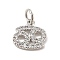 Brass Micro Pave Cubic Zirconia Charms, Constellation Charms, with Jump Ring, Cadmium Free & Lead Free, Cancer, 10x10.5x1.5mm, Hole: 3.5mm