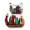 School Theme Acrylic Pendants, Book, Cat Shape, 39.5x30.5x2mm, Hole: 1.4mm