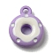 Alloy Enamel Charms, Donut Charm, Lilac, 12.5x10x3mm, Hole: 1.5mm