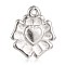 Flower CCB Plastic Pendants, Platinum, 18x15x2mm, Hole: 2mm