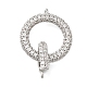 Brass Cubic Zirconia Fold Over Clasps&nbsp;KK-Q048-11P-1