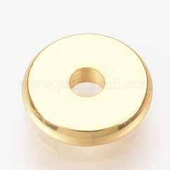 Brass Spacer Beads, Cadmium Free & Lead Free, Disc, Real 18K Gold Plated, 6x1.2mm, Hole: 1.8mm