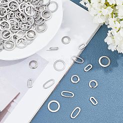 160Pcs 4 Styles 304 Stainless Steel Linking Rings&nbsp;STAS-UN0022-76