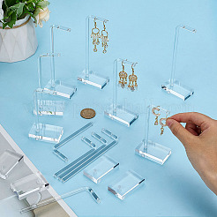 4 Sets 3 Sizes Transparent Acrylic Earring Display Stands&nbsp;EDIS-ME0001-01