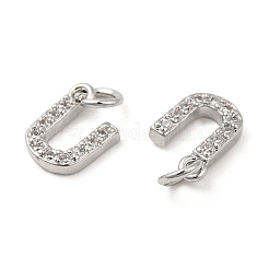 Brass Micro Pave Grade AAA Cubic Zirconia Charms&nbsp;ZIRC-P067-11P-U-NR