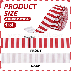 Polyester Stripe Pattern Ribbon&nbsp;OCOR-WH0078-526A-01