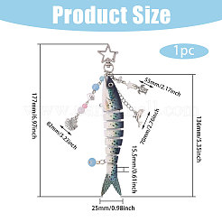 1Pc Resin Fish Pendant Decorations&nbsp;HJEW-CA0001-78A