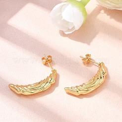 304 Stainless Steel Moon Stud Earrings&nbsp;EJEW-P329-05G