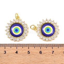 Rack Plating Brass Micro Pave Cubic Zirconia Pendants&nbsp;KK-H486-21G-01