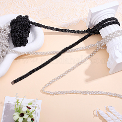 Grenadine & Plastic Pearl Ribbon&nbsp;OCOR-WH0105-170B