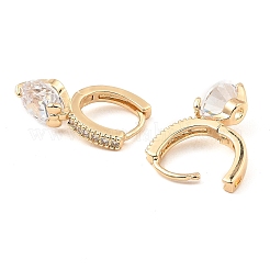 Brass with Cubic Zirconia Dangle Hoop Earrings&nbsp;EJEW-G362-06KCG