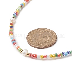 Natural Pearl & Glass Beaded Necklace for Women&nbsp;X-NJEW-JN04241