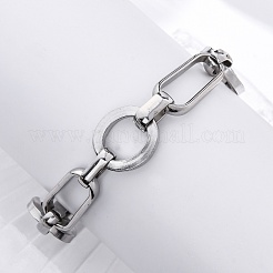 Tarnish Resistant 304 Stainless Steel Oval Link Chain Bracelets&nbsp;BJEW-I293-03P