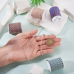 4 Rolls 4 Colors 4-Ply Polycotton Cord with Metallic Thread&nbsp;OCOR-TA0003-33A