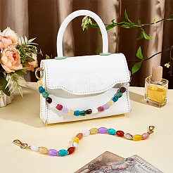 2Pcs 2 Styles Acrylic Oval & Barrel Bead Purse Chains&nbsp;HJEW-PH02438