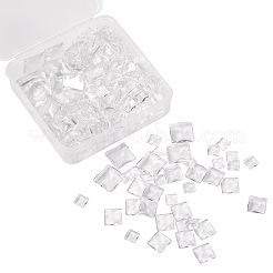 150Pcs 3 Styles Transparent Glass Square Cabochons&nbsp;GGLA-SZ0001-31