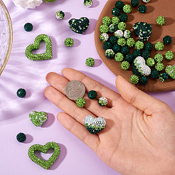 58Pcs Handmade Polymer Clay Rhinestone Beads Sets&nbsp;CLAY-BT0001-06