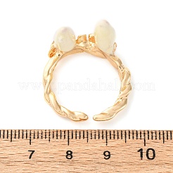 Zinc Alloy Enamel Adjustable Open Cuff Rings for Women&nbsp;RJEW-U058-03G