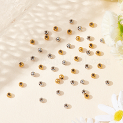 100Pcs 2 Color 304 Stainless Steel Smooth Round Beads&nbsp;STAS-DC0006-07