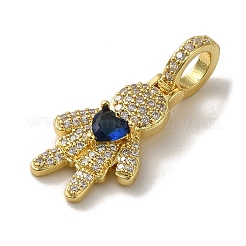 Rack Plating Brass Micro Pave Clear Cubic Zirconia Pendants&nbsp;KK-R158-02B-G
