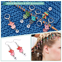 Alloy Enamel Cactus Pendant Locking Stitch Markers&nbsp;HJEW-AB00098
