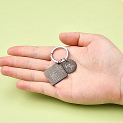 Engraved Calendar Date Stainless Steel Keychain&nbsp;KEYC-A028-EB&P