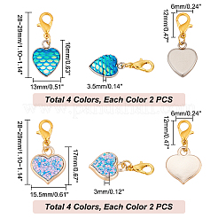 304 Stainless Steel & CCB Plastic Paillette Pendant Decoration&nbsp;HJEW-AB00231