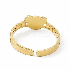 Ion Plating(IP) 304 Stainless Steel Open Cuff Ring for Women&nbsp;RJEW-C060-39G