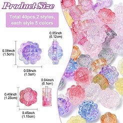 40Pcs 10 Styles Transparent Spray Painted Glass Beads&nbsp;GLAA-YW0003-84