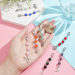Gemstone & Resin & Lampwork Bead Pendant Decoration&nbsp;HJEW-AB00033