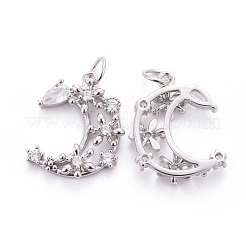 Brass Micro Pave Cubic Zirconia Pendants&nbsp;ZIRC-L070-43P