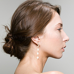 2 Pairs 2 Style Natural Pearl Beaded Dangle Stud Earrings&nbsp;EJEW-AN0002-66