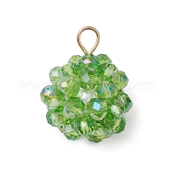 7Pcs 7 Colors Chakra Faceted Glass Pendants&nbsp;PALLOY-JF03653