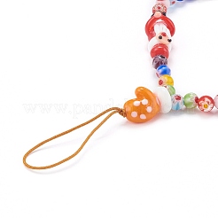 Handmade Lampwork Beaded Mobile Straps for Christmas&nbsp;HJEW-JM00446-01