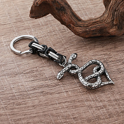 304 Stainless Steel Double Headed Snake Keychains&nbsp;VU1957