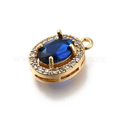 Brass Micro Pave Cubic Zirconia Pendants&nbsp;KK-D312-09G-04