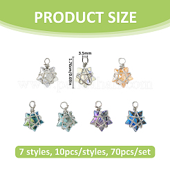 70Pcs 7 Styles Glass Pendants&nbsp;PALLOY-FH00204