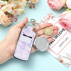 PU Leather & Iron Mirror Keychains&nbsp;HJEW-YW00545-03