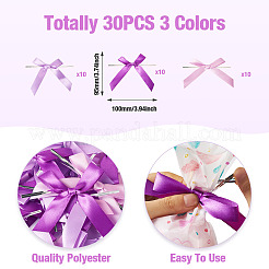 30Pcs 3 Colors Polyester Satin Bowknot for Ornament Accessories&nbsp;DIY-TA0010-77A