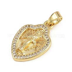 Brass Micro Pave Cubic Zirconia Pendants&nbsp;KK-D409-49G-04